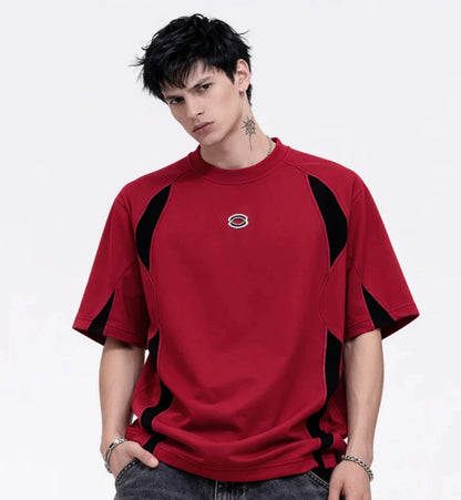 Contrast Panel Raglan Short Sleeve T-Shirt WN28077