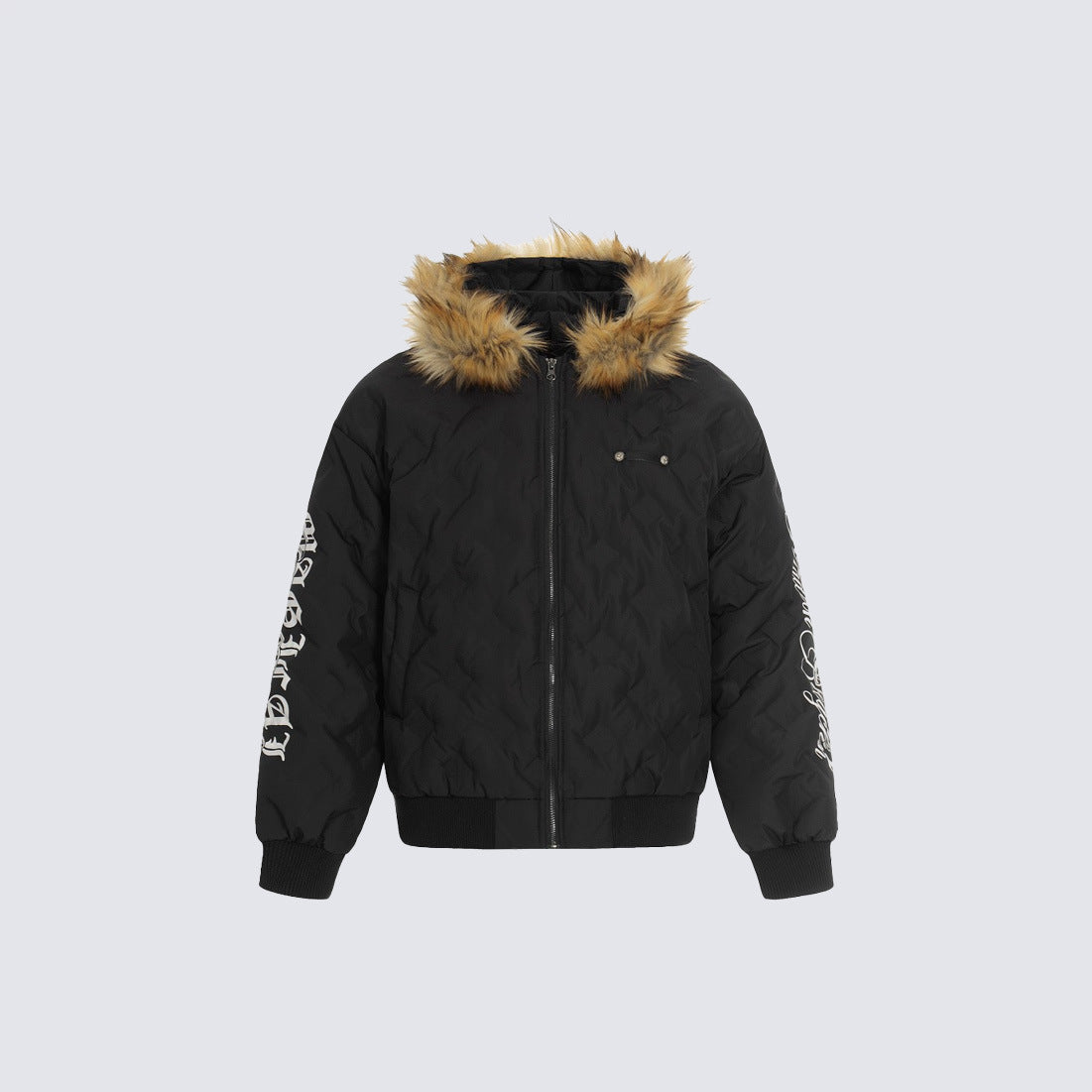 Fake Fur Collar Hooded Puffer Jacket WN28025
