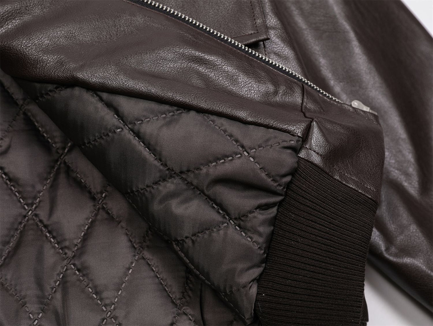 Badge Embroidery Detachable Leopard Collar PU Leather Jacket WN11189