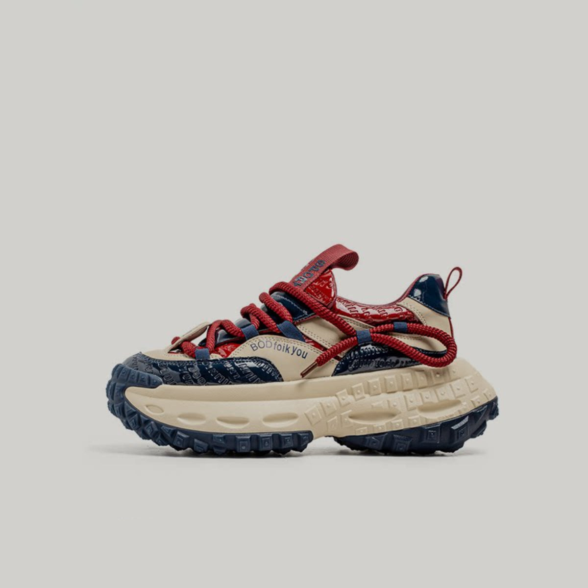 Color Block Chunky Sole Lace-Up Sneakers WN23490