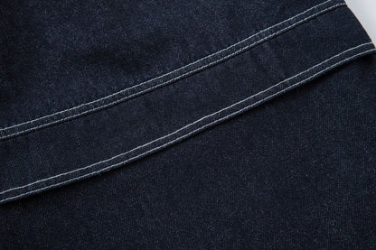 Washed Wide-Leg Cargo Denim Pants WN12733