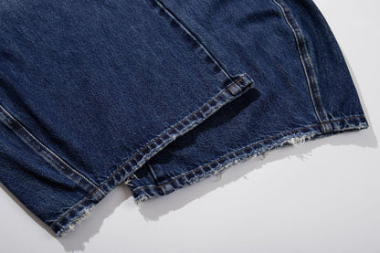 Star Print Curved Wide Leg Denim Jeans WN25727