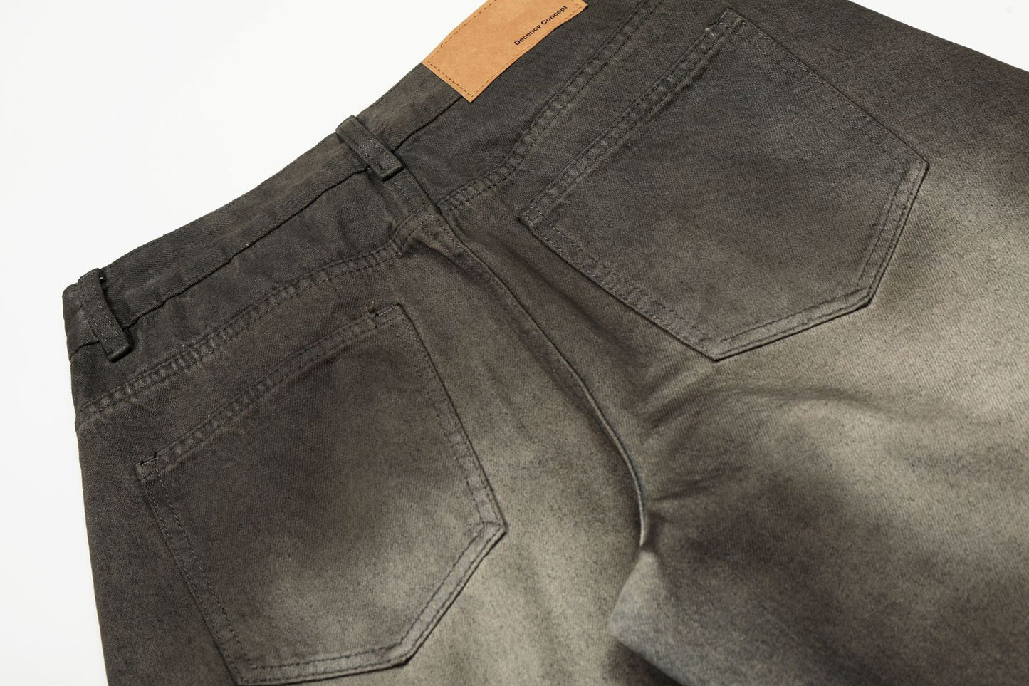 Dirty Washed Curved Denim Jeans WN25997