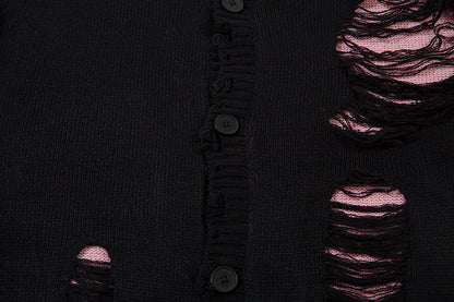 Damage Cutout Knit Sweater WN11444