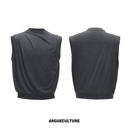 Embroidery Stretch Oversize Sleeveless T-Shirt WN26990