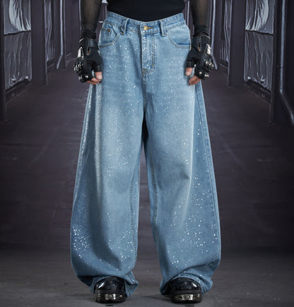 Versatile Wide Leg Straight Denim Jeans WN22848