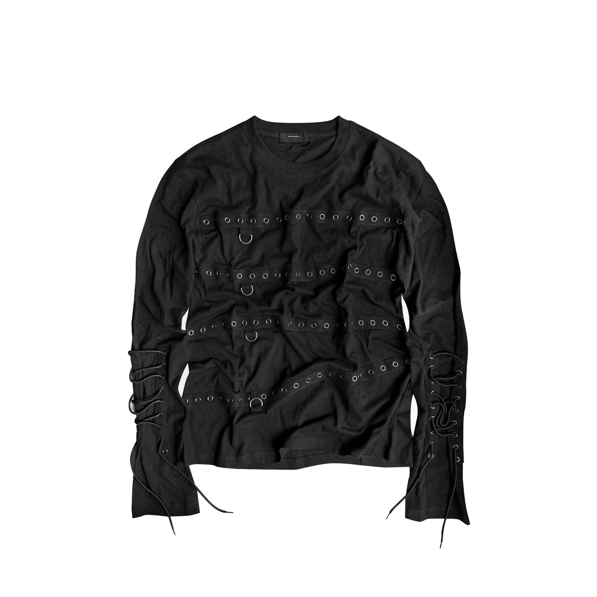 D-Ring Lace-Up Deconstruction Long Sleeve T-Shirt WN27066