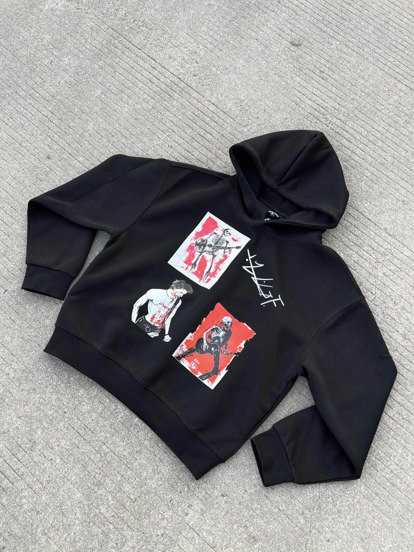Short Length Oversize Pullover Print Hoodie WN24103