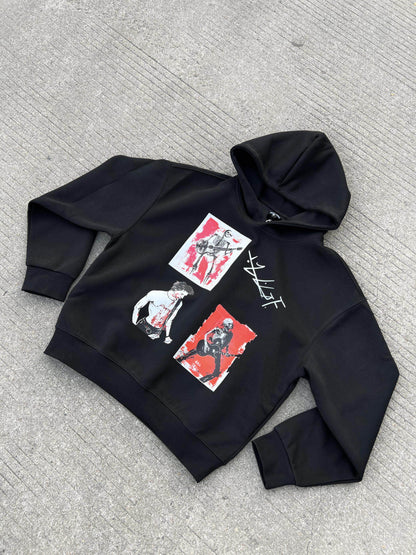 Short Length Oversize Pullover Print Hoodie WN24103