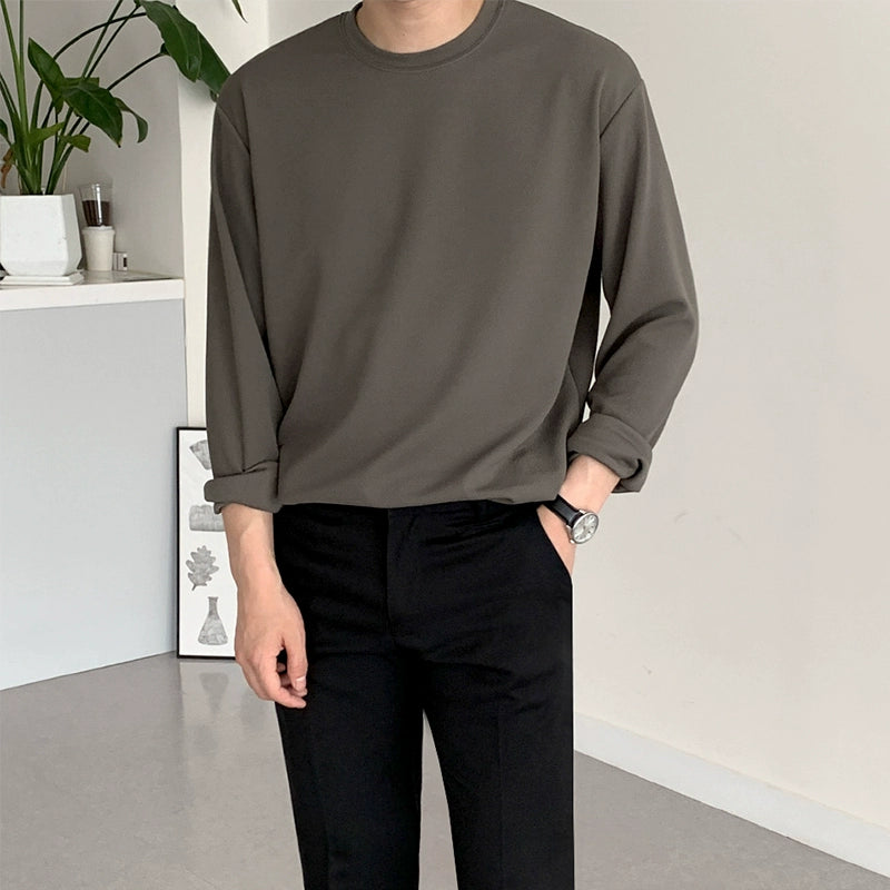 Round Neck Oversize Long Sleeve T-shirt WN6575