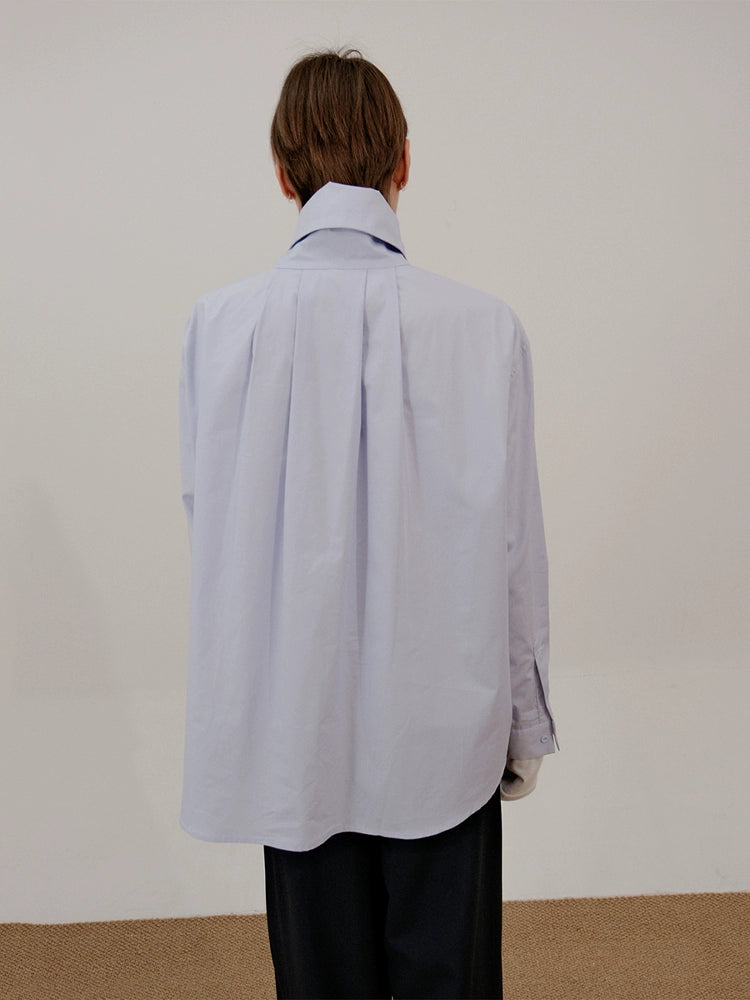 High-Neck Lapel Long Sleeve Shirt WN21677