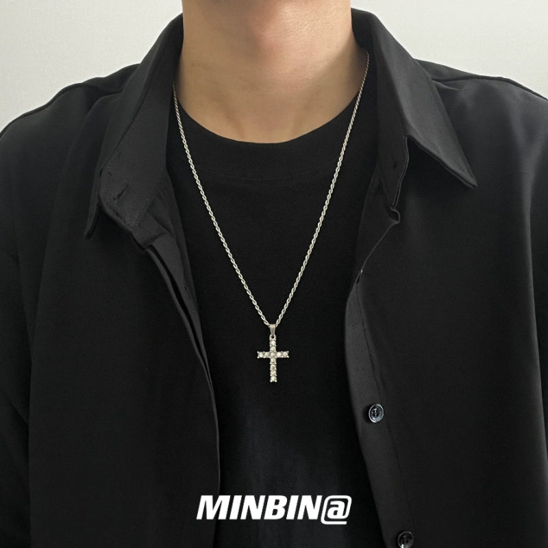 Full Rhinestone Cross Necklace WN19211