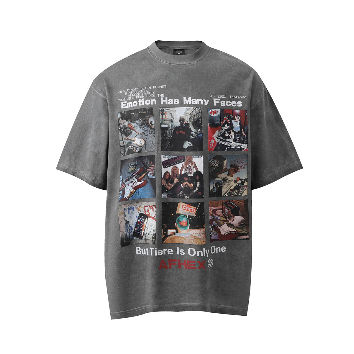 Graphic Print Washed Oversize Short Sleeve T-Shirt WN25654