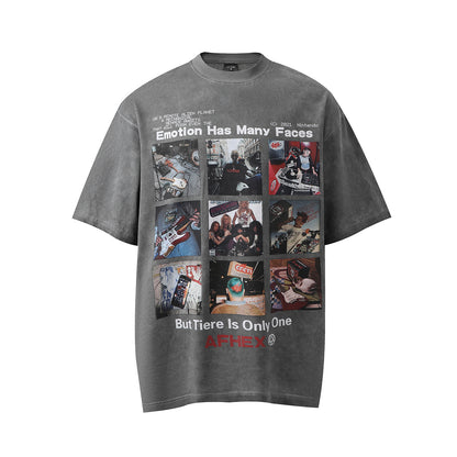 Graphic Print Washed Oversize Short Sleeve T-Shirt WN25654