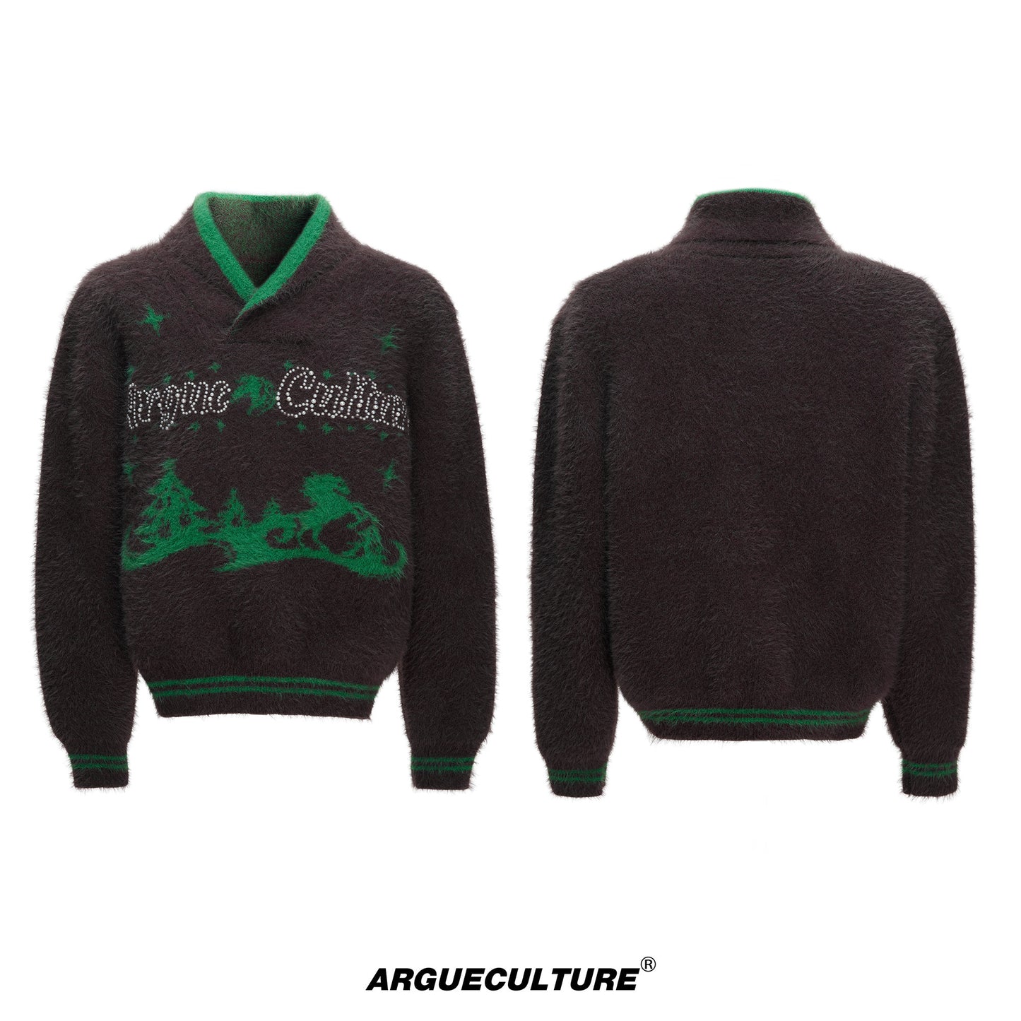 Woolen V-neck Knit Sweater WN22659