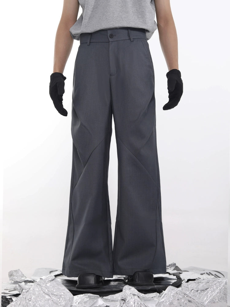 Pleats Diamond Cut Flare Trousers WN18625