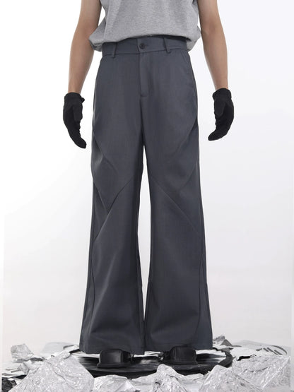 Pleats Diamond Cut Flare Trousers WN18625