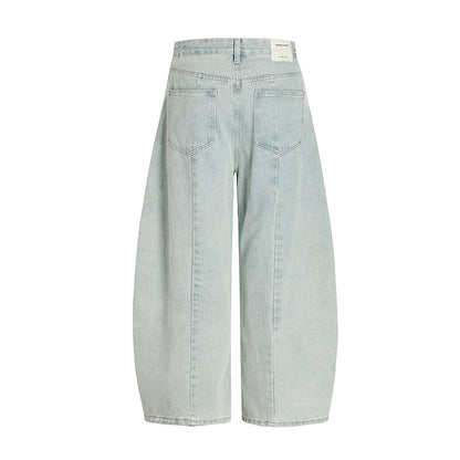 Curved Wide Leg High-Rise Denim Jeans WN18532