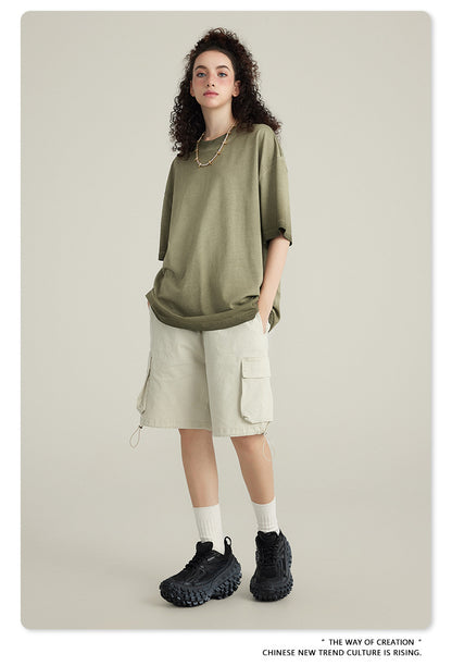 Washed Gradient Pure Cotton Sleeveless T-Shirt WN6075