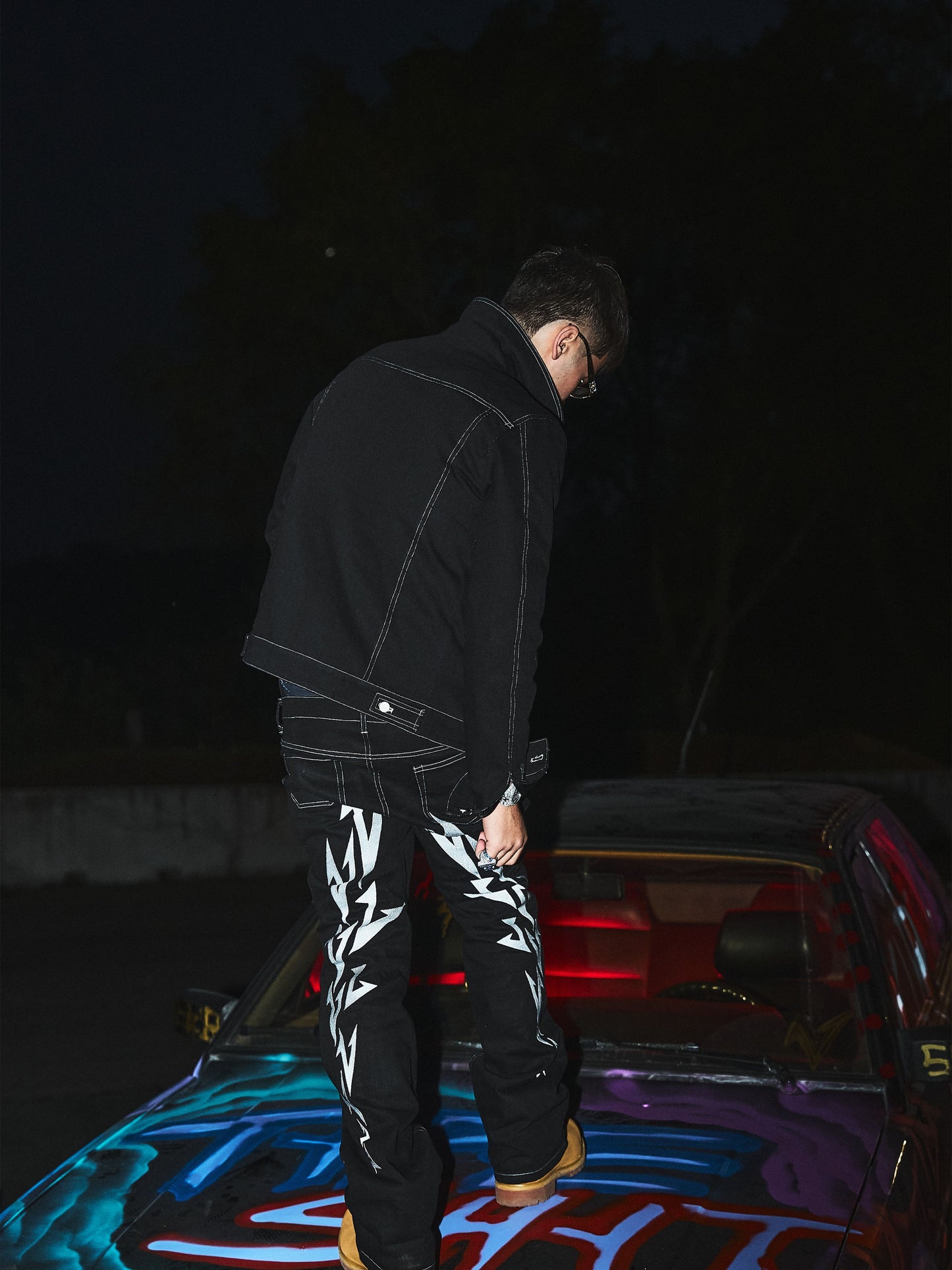 Deconstruction Embroidery Denim Jacket WN20999