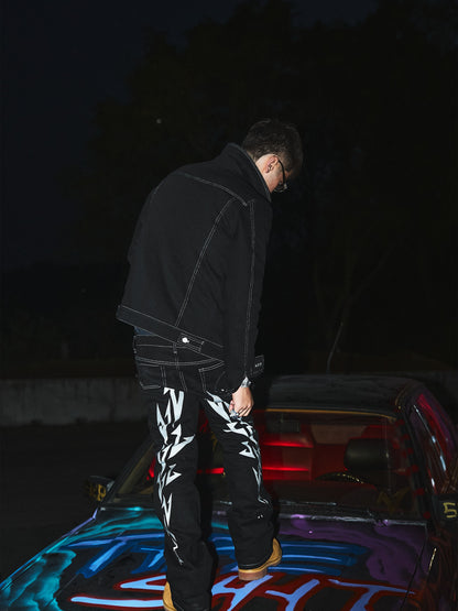 Deconstruction Embroidery Denim Jacket WN20999