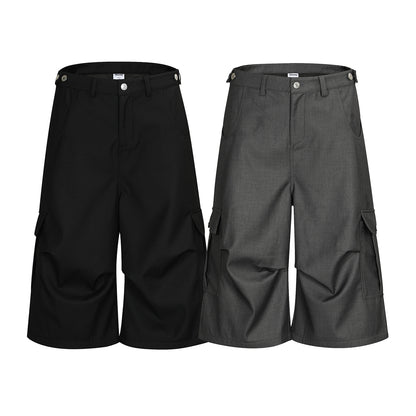 Side Pocket Wide Leg Half Pants WN15553