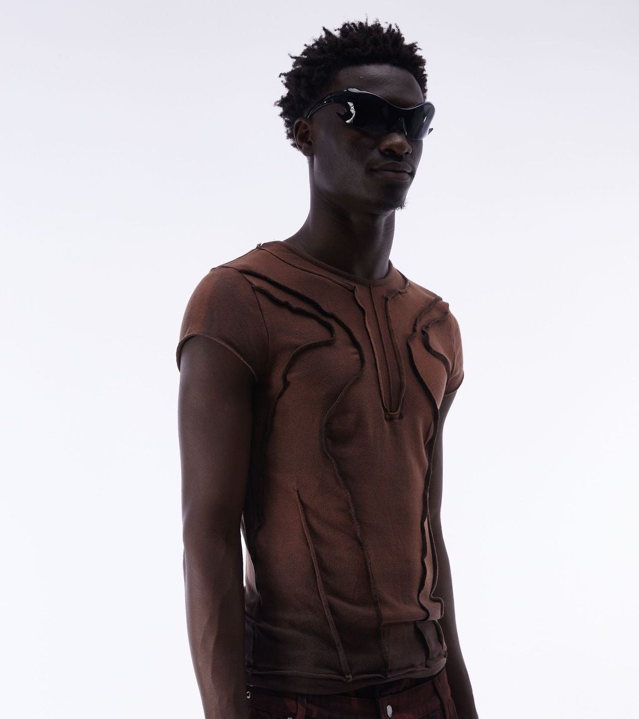 Washed Deconstruction Layered Short Sleeve T-Shirt WN25810