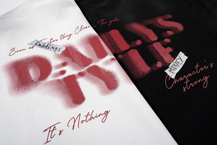 Blurred Portrait Print Short Sleeve T-Shirt WN16805