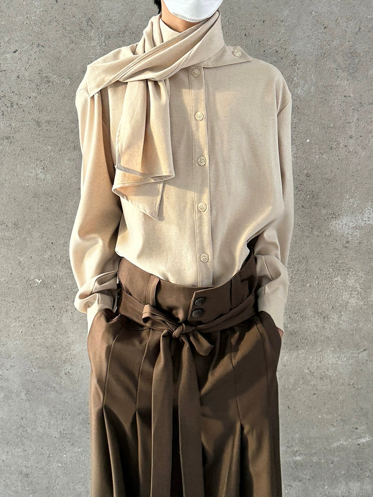 Chinese Style Standing-Collar Long Sleeve Shirt WN19959