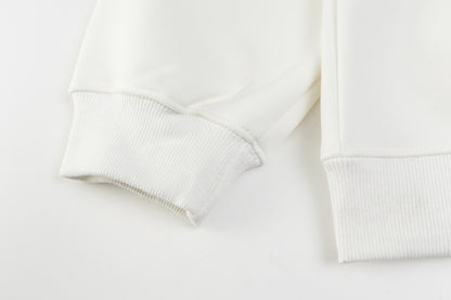 Letter Embroidery Fleece Lining Oversize Pullover Hoodie WN15036