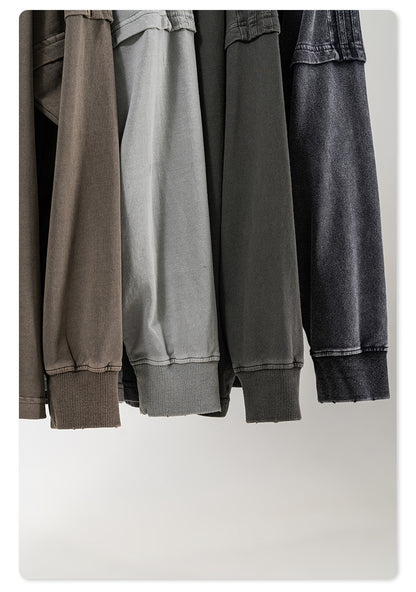 Fake Layered Round Neck Long Sleeve T-Shirt & Sporty Pants Setup WN7844