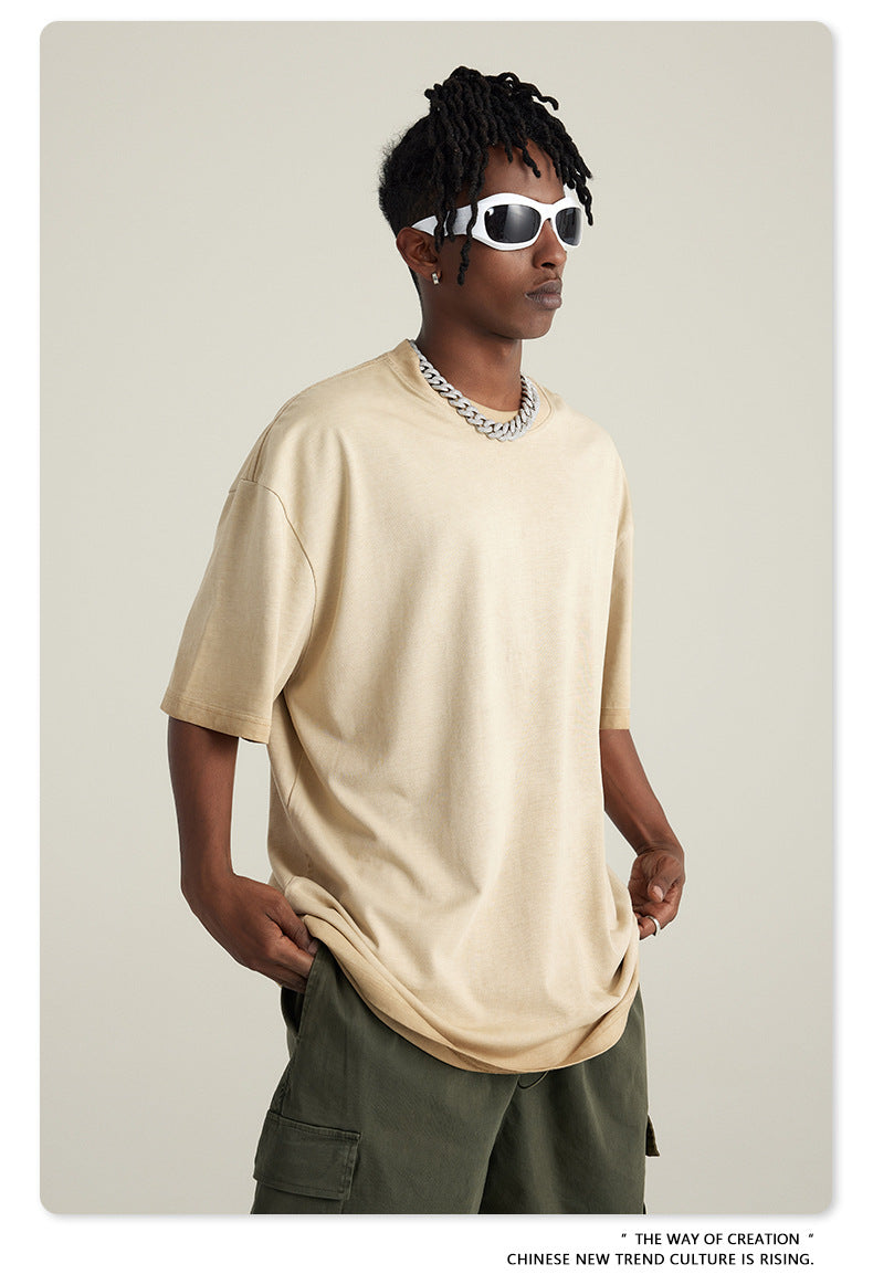 Washed Gradient Pure Cotton Sleeveless T-Shirt WN6075