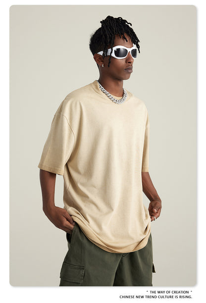 Washed Gradient Pure Cotton Sleeveless T-Shirt WN6075