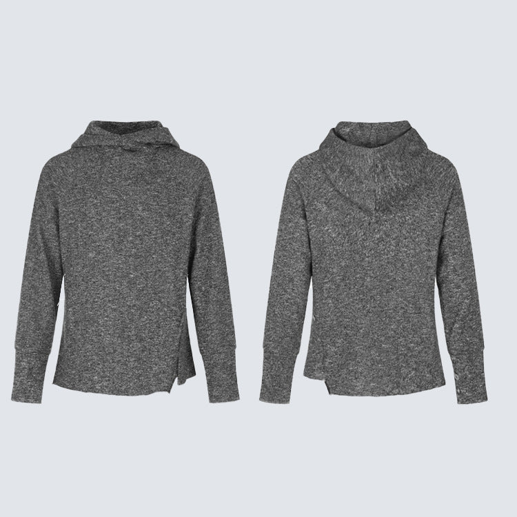 Textured Cowl Neck Hoodie WN28108