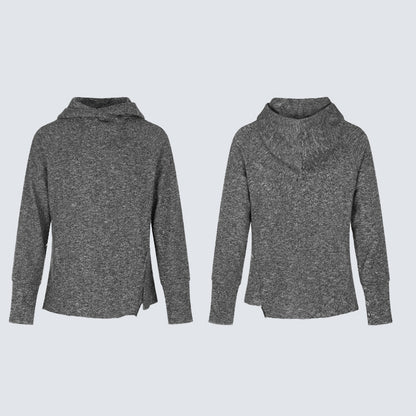 Textured Cowl Neck Hoodie WN28108