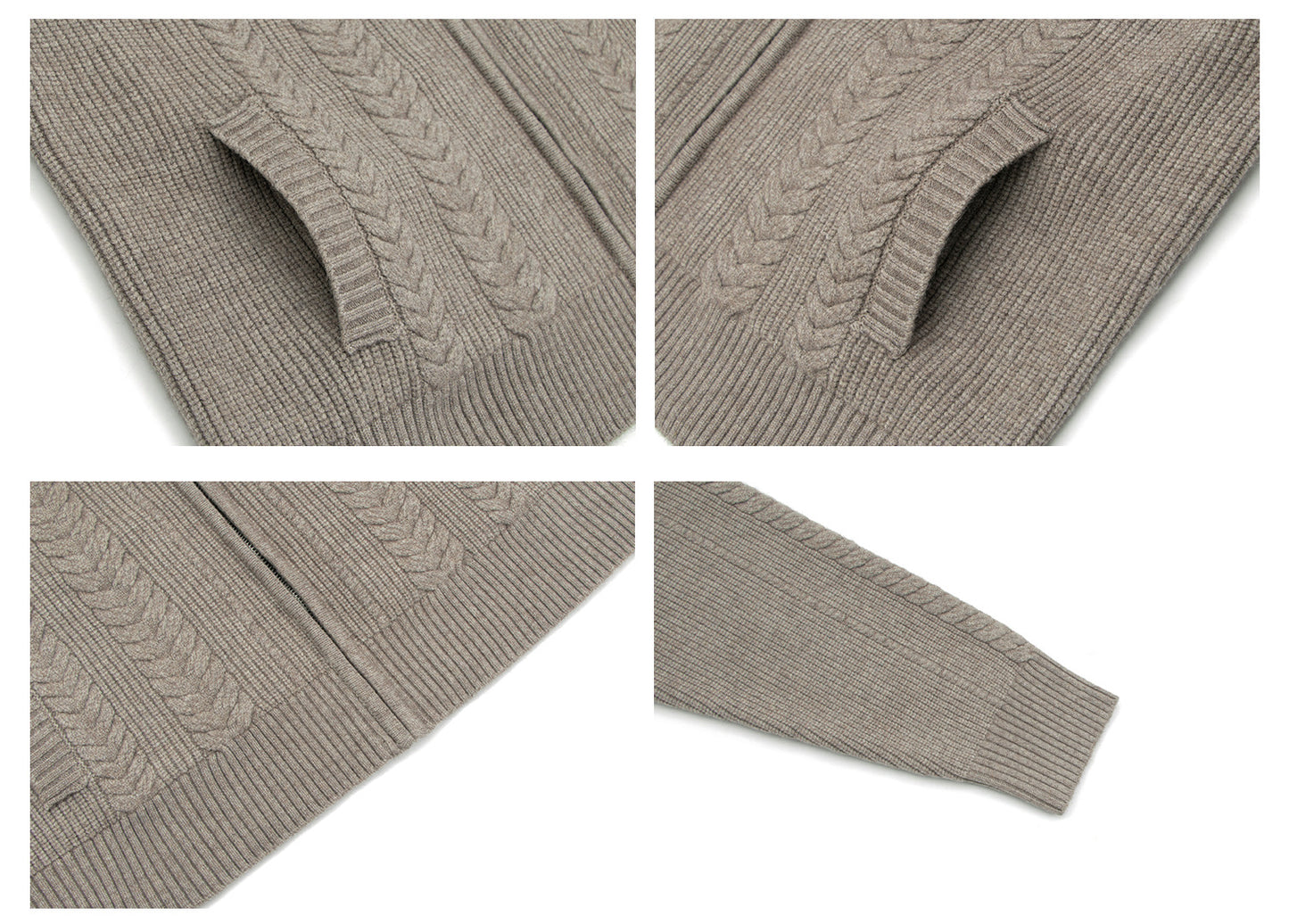 Heavyweight Cable-Knit High-Neck Zip-Up Oversize Knit Cardigan WN26314
