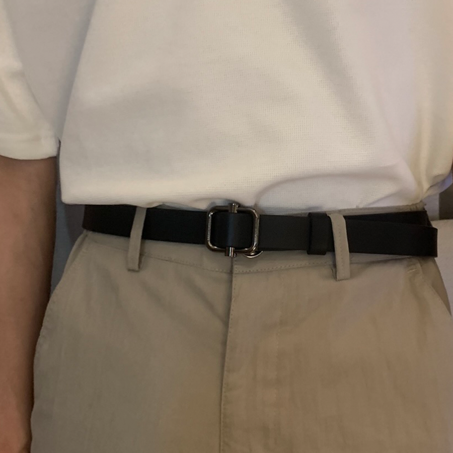 Metal Buckle Cowhide Leather Belt WN25246