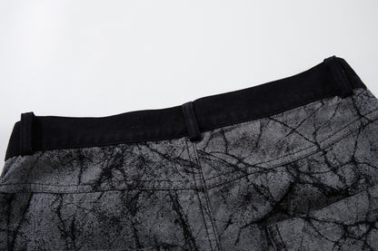 Deconstructed Irregular Wide Leg Denim Jeans WN23051