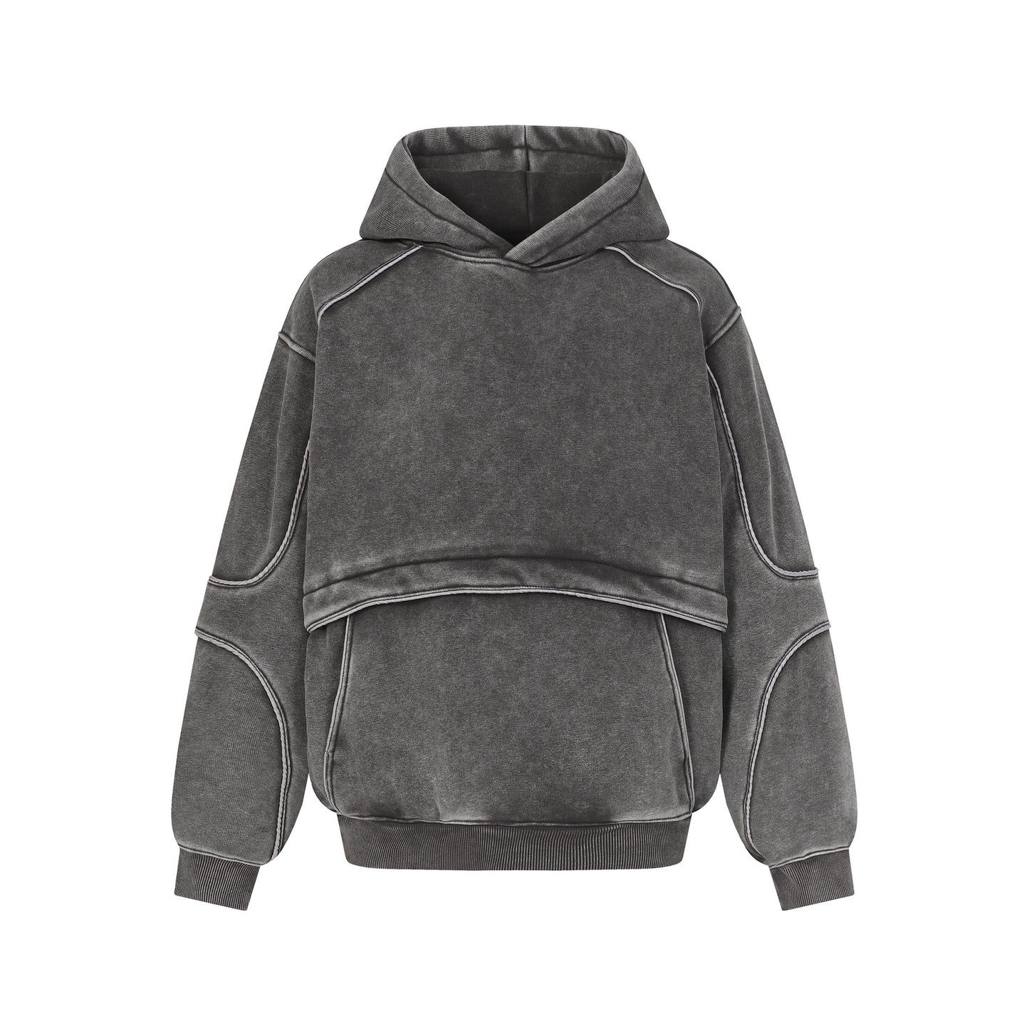 Fleece Lining Washed Pullover Hoodie WN21876