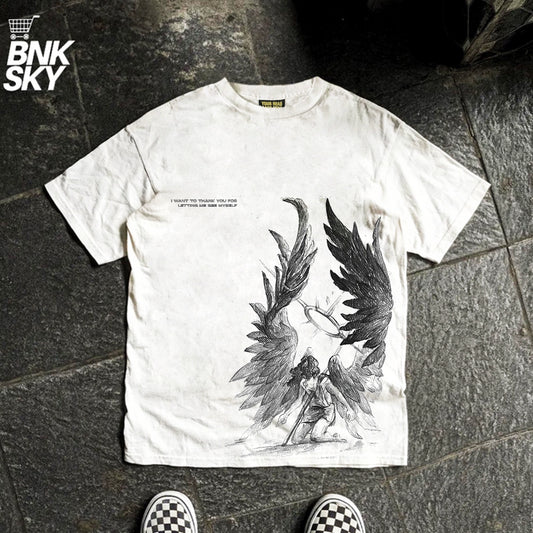 Graffiti Print Oversize Short Sleeve T-Shirt WN16715