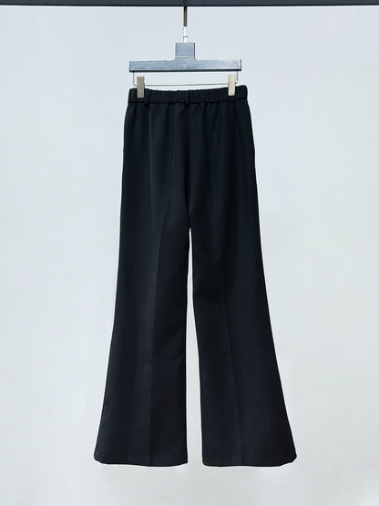 Standing-Collar Short Tailored Jacket & Flare Trousers Setup WN23878