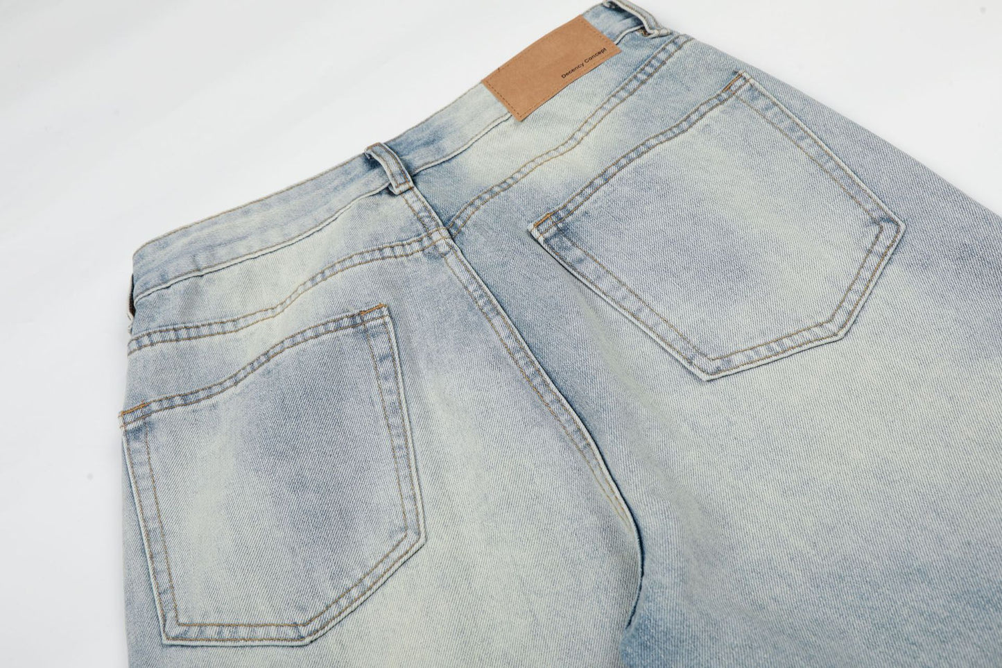 Washed Whisker Wide Leg Denim Jeans WN26092