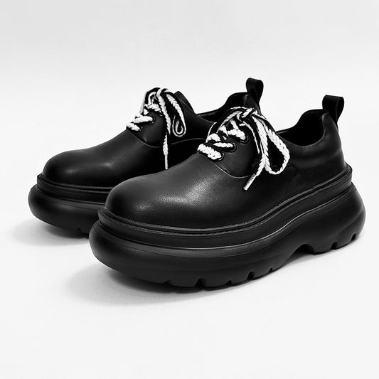 Chunky Platform Round Toe Lace-Up Shoes WN24542
