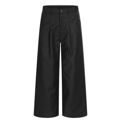 Deconstruction Pleats Draped Wide Leg Trousers WN25894