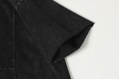 Washed Damage Pure Cotton Short Sleeve T-Shirt WN23055