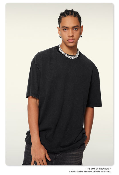 Washed Oversize Short-sleeve T-shirt WN6457