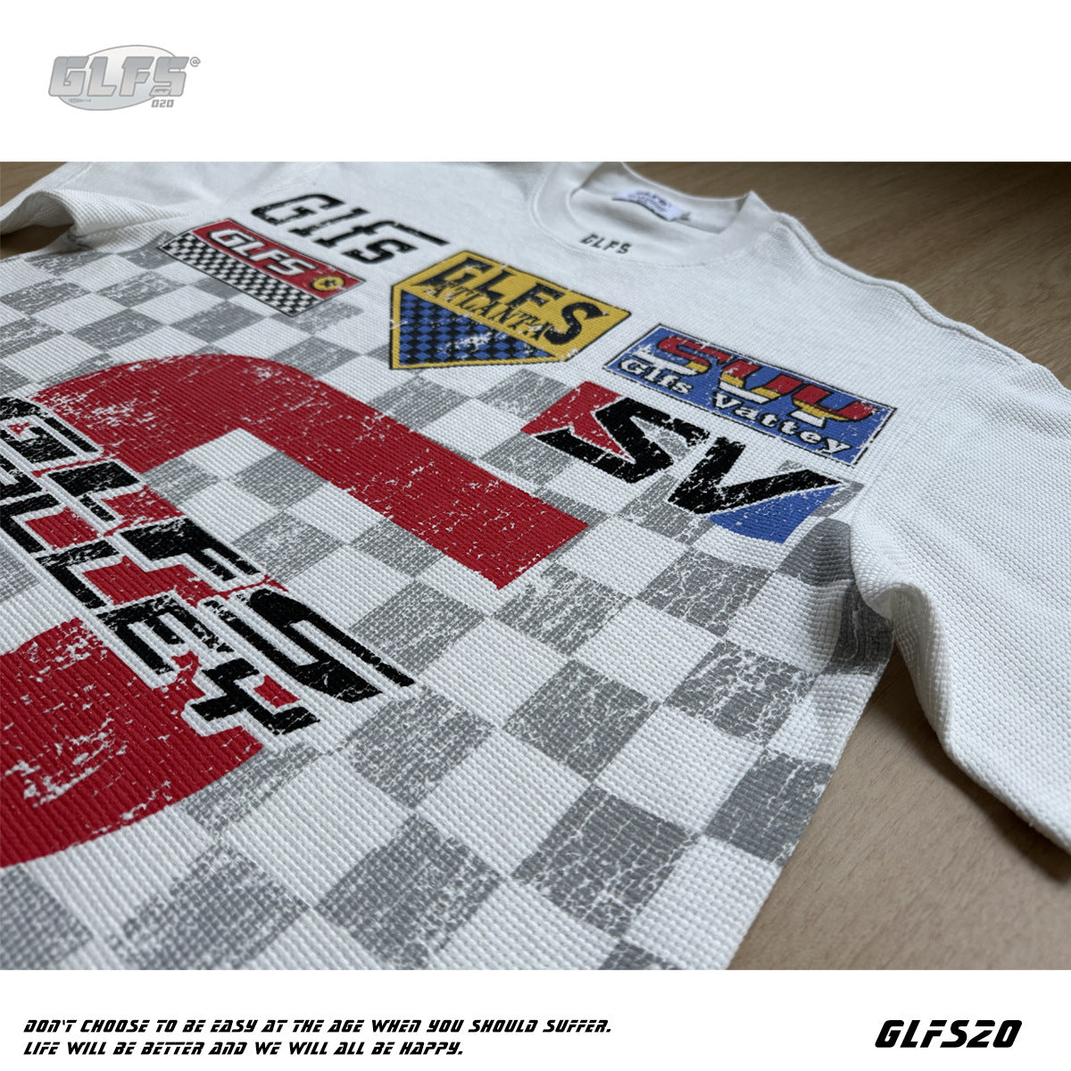 Checkerboard Number Short Sleeve T-Shirt WN26517