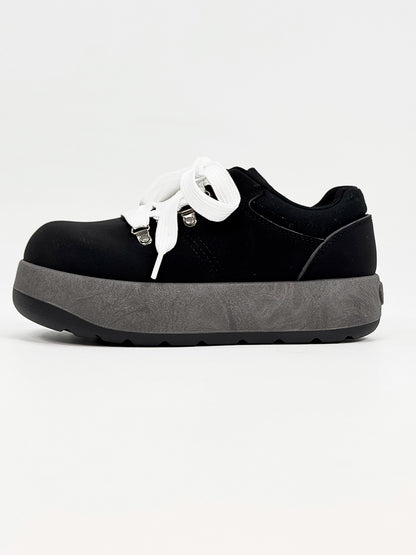 Chunky Sole Puffy Design Suede Sneakers WN19141