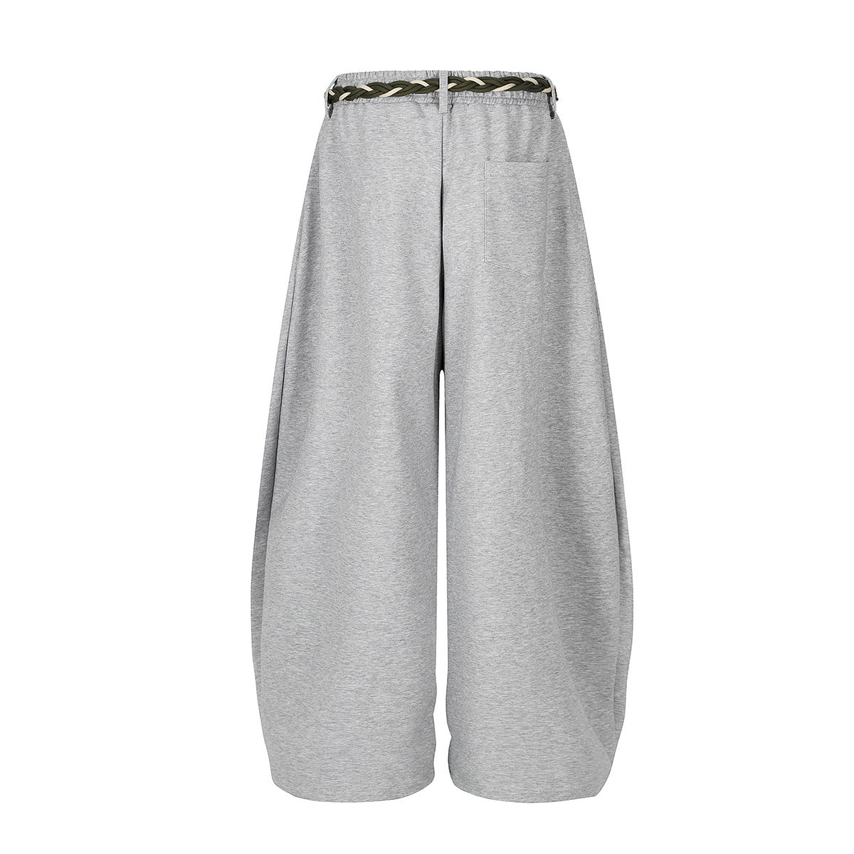 Rope Drawstring Curved Wide Leg Sweatpants WN25708