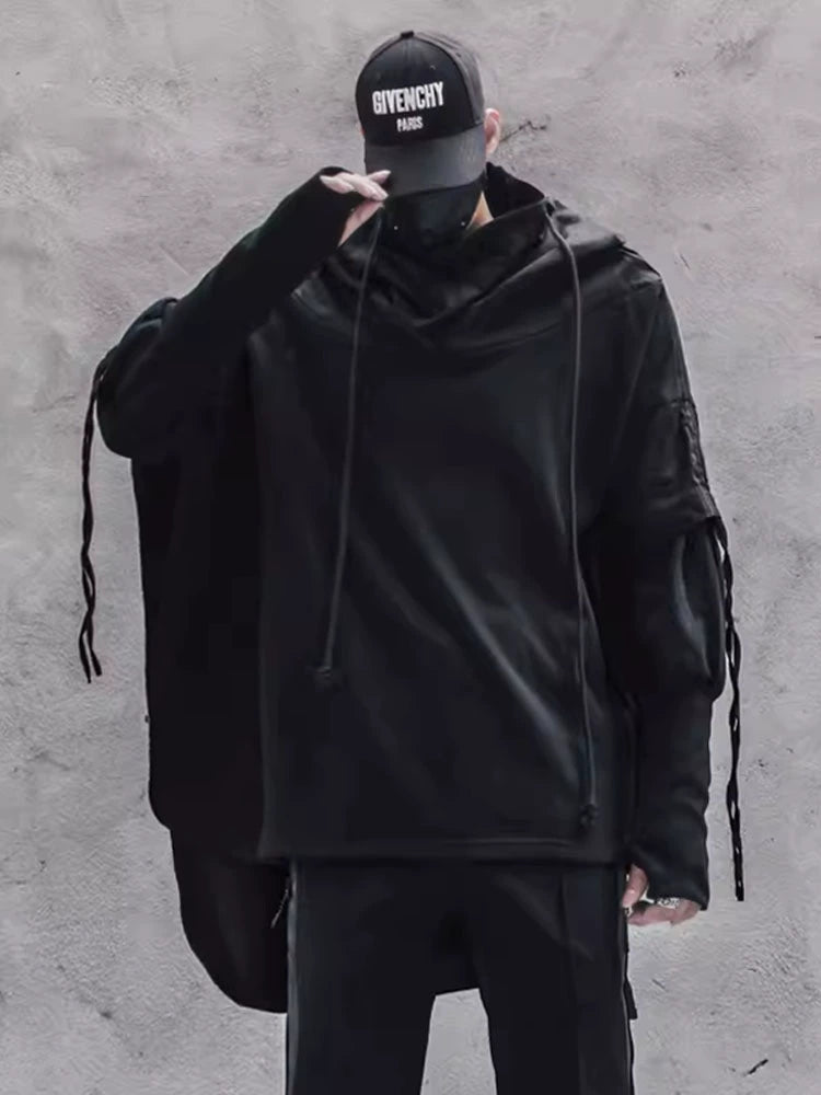 Mix Patch Irregular Oversize Hoodie WN22375